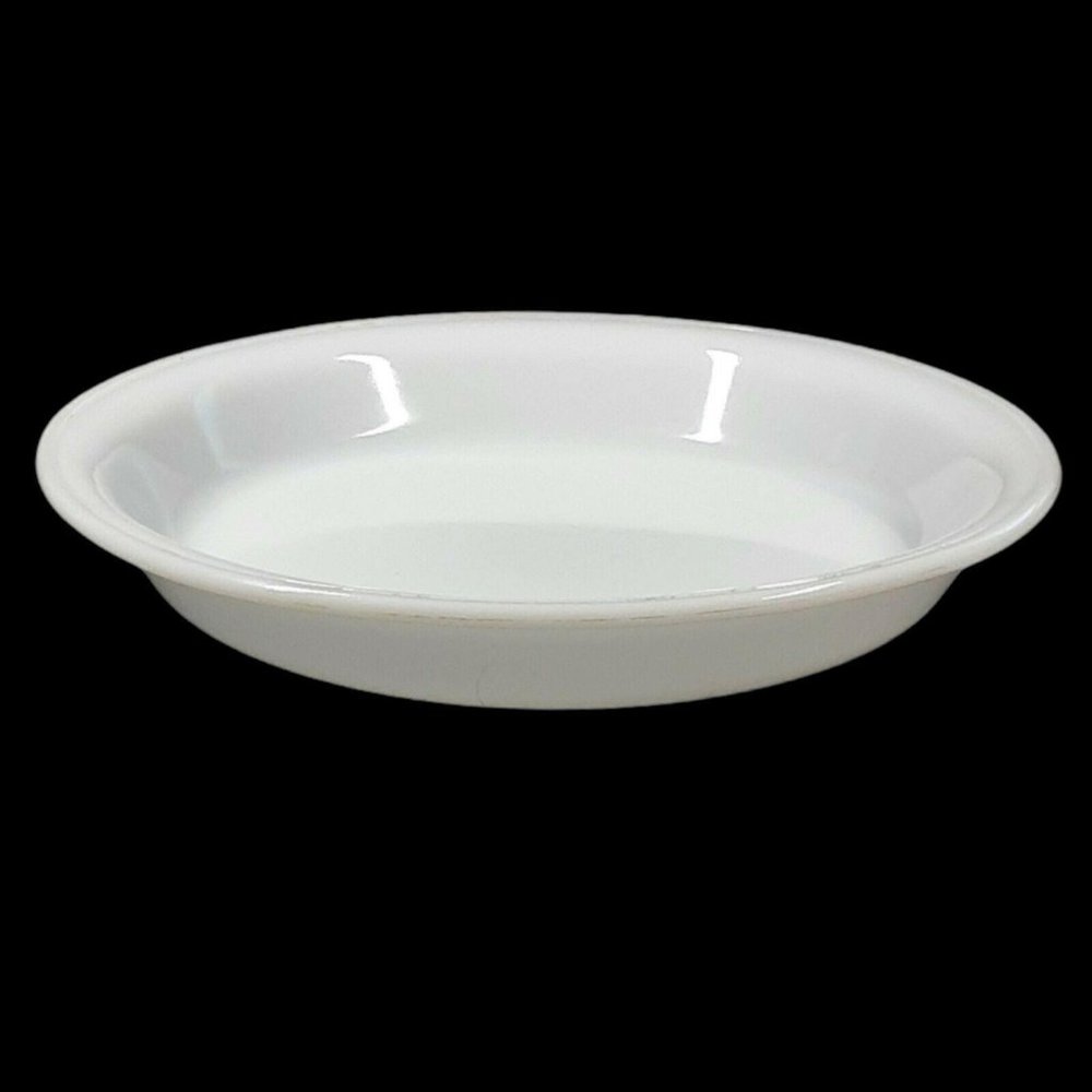 Federal Glass Milk Glass Pie Plate Dish Vintage Dura White Oven Ware Bakeware